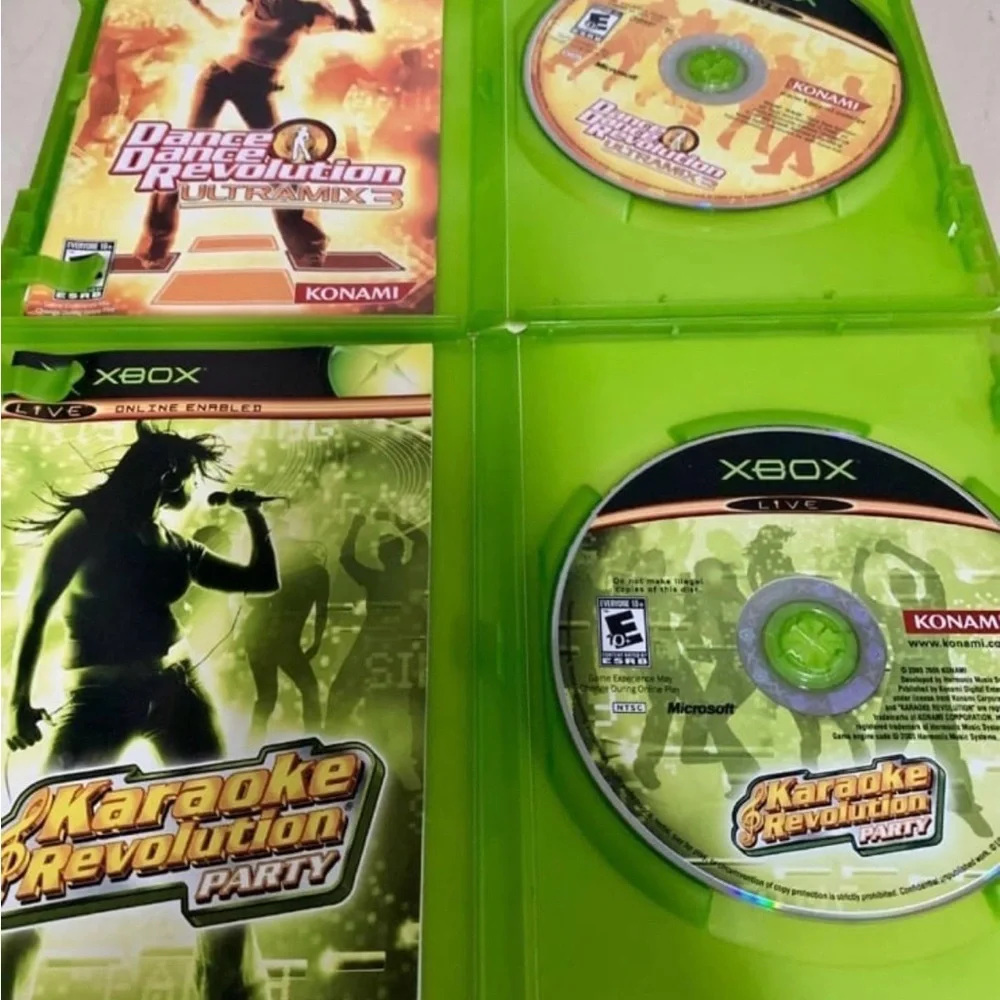 LOT Dance Dance Revolution Ultramix ANS Karaoke Party Bundle Microsoft Xbox CIB
